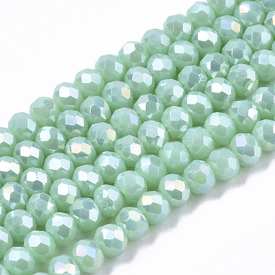 Electroplate Glass Beads Strands EGLA-A034-P4mm-B16-1