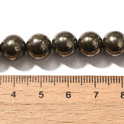 Natural Pyrite Beads Strands G-H059-A01-03-1