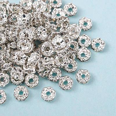 Brass Rhinestone Spacer Beads RSB031NF-01-1