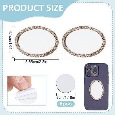 2Pcs Alloy Rhinestones & Glass Makeup Mirror AJEW-DR0001-88F-G-1