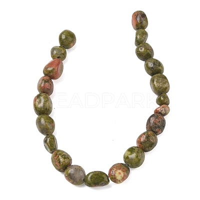 Natural Unakite Beads Strands G-C286-A13-1