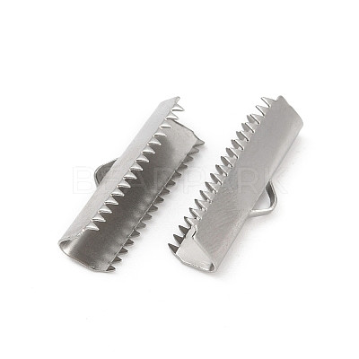 304 Stainless Steel Ribbon Crimp Ends STAS-E471-05N-P-1