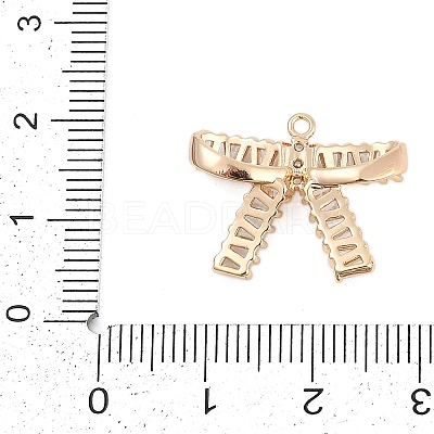 Brass Micro Pave Cubic Zirconia with Glass Pendants KK-Q026-04G-1