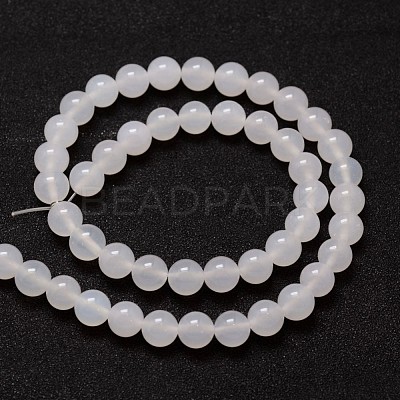 Natural White Agate Bead Strands G-G880-03-10mm-1