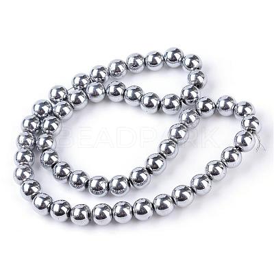 Non-magnetic Synthetic Hematite Beads Strands G-S096-4mm-3-1