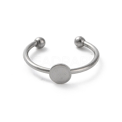 Non-Tarnish Adjustable 304 Stainless Steel Finger Rings Components X-STAS-K278-04A-P-1