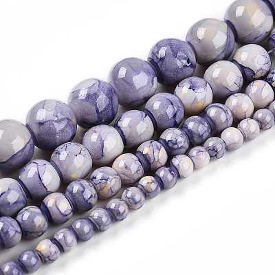 Baking Paint Glass Beads Strands DGLA-N003-4mm-C08-1