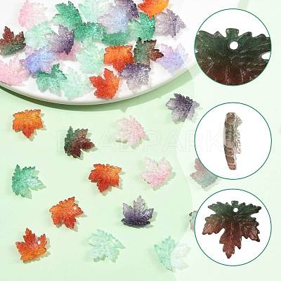 90Pcs 7 Colors Two Tone Transparency Glass Pendant GLAA-FS0002-72-1