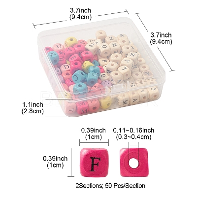 100Pcs 2 Styles Natural Wood Printed Beads WOOD-FS0001-08-1