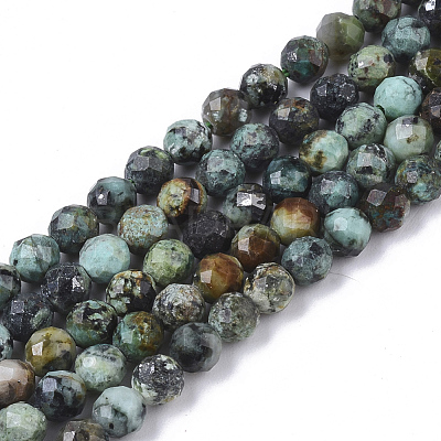 Natural African Turquoise(Jasper) Beads Strands X-G-S361-4mm-002-1