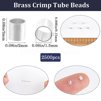 5000Pcs Brass Crimp Beads KK-BBC0015-75S-1