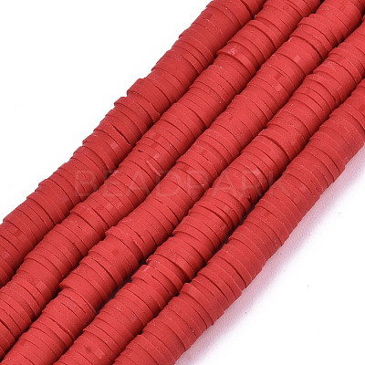 Handmade Polymer Clay Beads Strands CLAY-R089-6mm-038-1