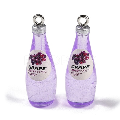 Transparent Resin Pendants RESI-D074-03E-1