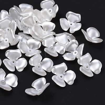 Flower Imitation Pearl Acrylic Bead Caps X-OACR-L004-7226-1