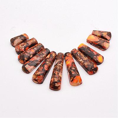 Assembled Bronzite and Imperial Jasper Beads Strands G-P298-B02-1