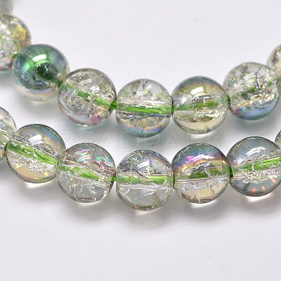 Electroplate Synthetic Crackle Quartz Bead Strands EGLA-J067-8mm-HR02-1
