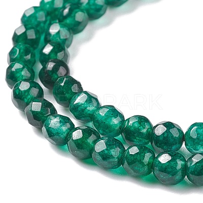 Dyed Natural White Jade Round Beads Strands G-E311-4mm-04-1