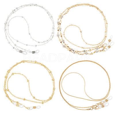 4Pcs 4 Styles Iron & Alloy Eyeglasses Chains AJEW-CN0002-75B-1