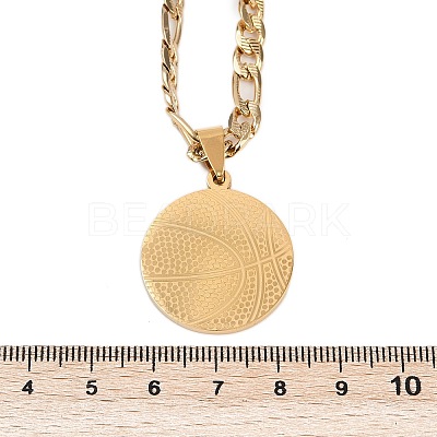 Basketball 201 Stainless Steel Pendant Necklaces for Men Women NJEW-K283-21G-1