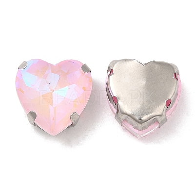 Mocha Fluorescent(MI) Heart Sew on Rhinestone GGLA-C001-01A-P01-1