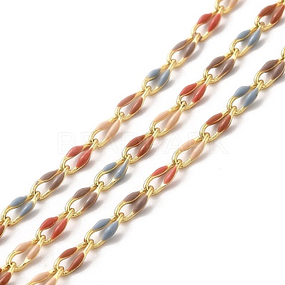Brass Enamel Curb Chains CHC-C003-13G-19-1