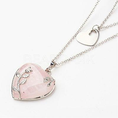 316 Surgical Stainless Steel Cable Chains Tiered Necklaces NJEW-JN01738-1