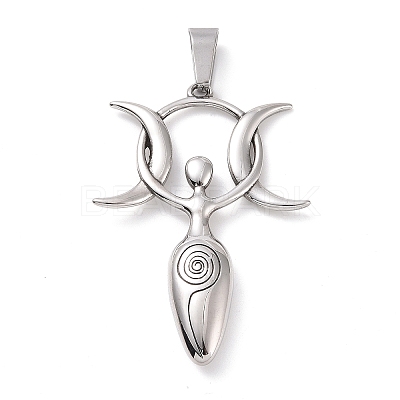 304 Stainless Steel Manual Polishing Big Pendants X-STAS-G276-07P-1
