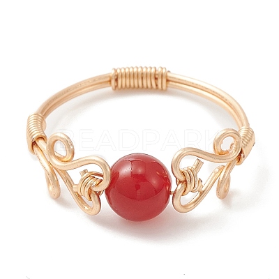 Natural Mixed Gemstone Finger Ring RJEW-JR00579-1