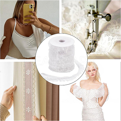 25 Yard Chinlon Organza Elastic Lace Ribbon EC-BC0001-39B-1