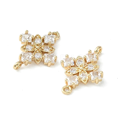 Brass Pave Cubic Zirconia Connector Charms X-KK-G462-45KCG-04-1