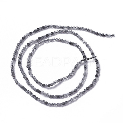 Natural Black Rutilated Quartz Beads Strands G-F596-25A-3mm-1