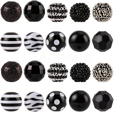 20Pcs 10 Styles Acrylic & Resin Beads Sets DIY-PA0001-02A-1