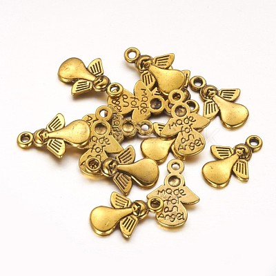 Tibetan Style Angel Alloy Pendants TIBEP-A579-AG-NR-1