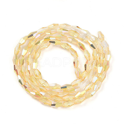Transparent Electroplate Glass Beads Strands GLAA-K064-05A-01C-1
