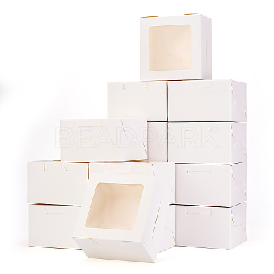 Square Paper Biscuit Boxes with Square Clear Window CON-TAC0001-12B-01-1