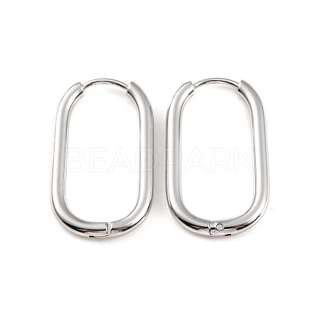 304 Stainless Steel Oval Hoop Earrings X-EJEW-M218-02B-P-1