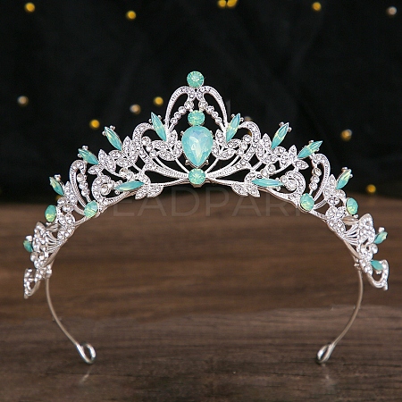 Alloy Rhinestone Crown Hair Bands for Woman Girls PW-WGB2F57-19-1