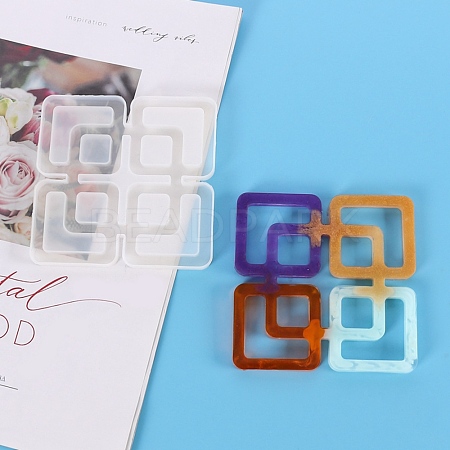 Square Silicone Cup Mat Molds DIY-I065-08-1