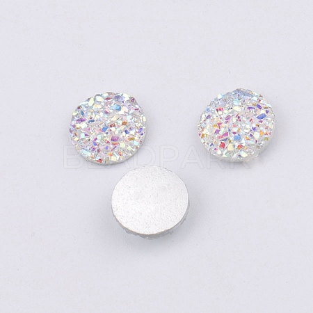Druzy Resin Cabochons RESI-WH0026-03A-06-1