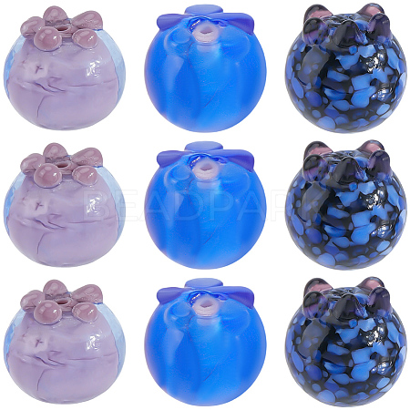 15Pcs 3 Colors Handmade Lampwork Beads LAMP-SC0001-80-1