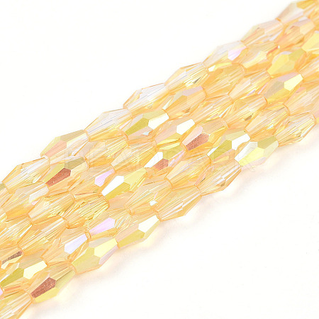 Transparent Electroplate Glass Beads Strands GLAA-K064-05A-01C-1