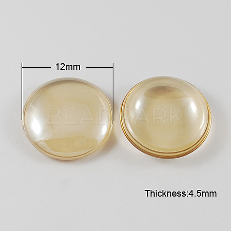 Electroplated Glass Cabochons GGLA-R004-12mm-3-1