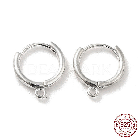 925 Sterling Silver Huggie Hoop Earring Findings STER-K174-15A-S-1