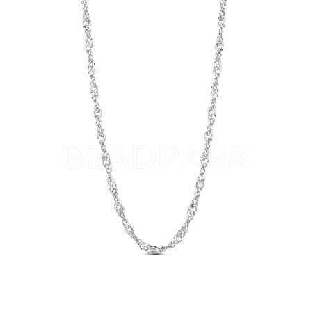 SHEGRACE Rhodium Plated 925 Sterling Silver Chain Necklaces JN737A-1
