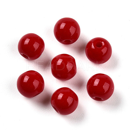 Opaque Solid Color Glass Beads X1-GLAA-N007-6mm-A05-1
