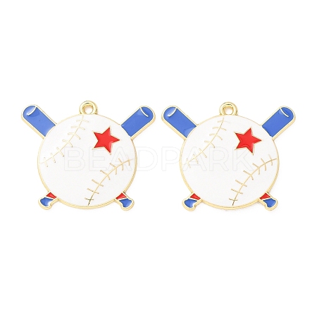 Baseball Alloy Enamel Pendants AL-CBA2679-07C-G02-1
