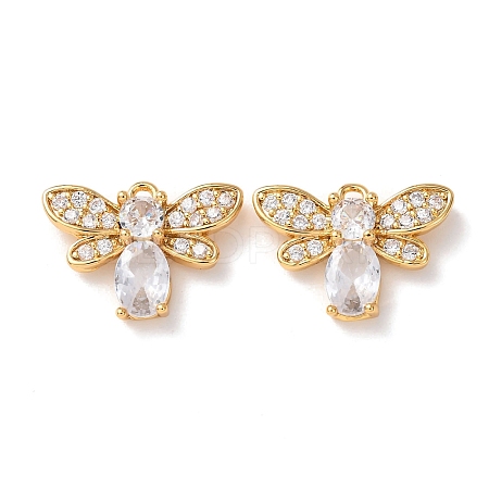 Brass Micro Pave Cubic Zirconia Pendants KK-A284-15G-01-1