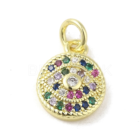 Brass Micro Pave Cubic Zirconia Charms KK-M283-15G-02-1