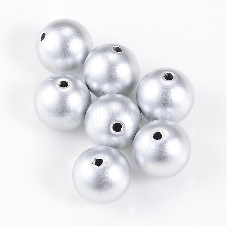 Matte Style Spray Painted Acrylic Beads ACRP-S669-16mm-01-1