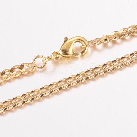 Eco-Friendly Rack Plating Brass Chain Necklaces MAK-J016-02G-A3.0-FF-1